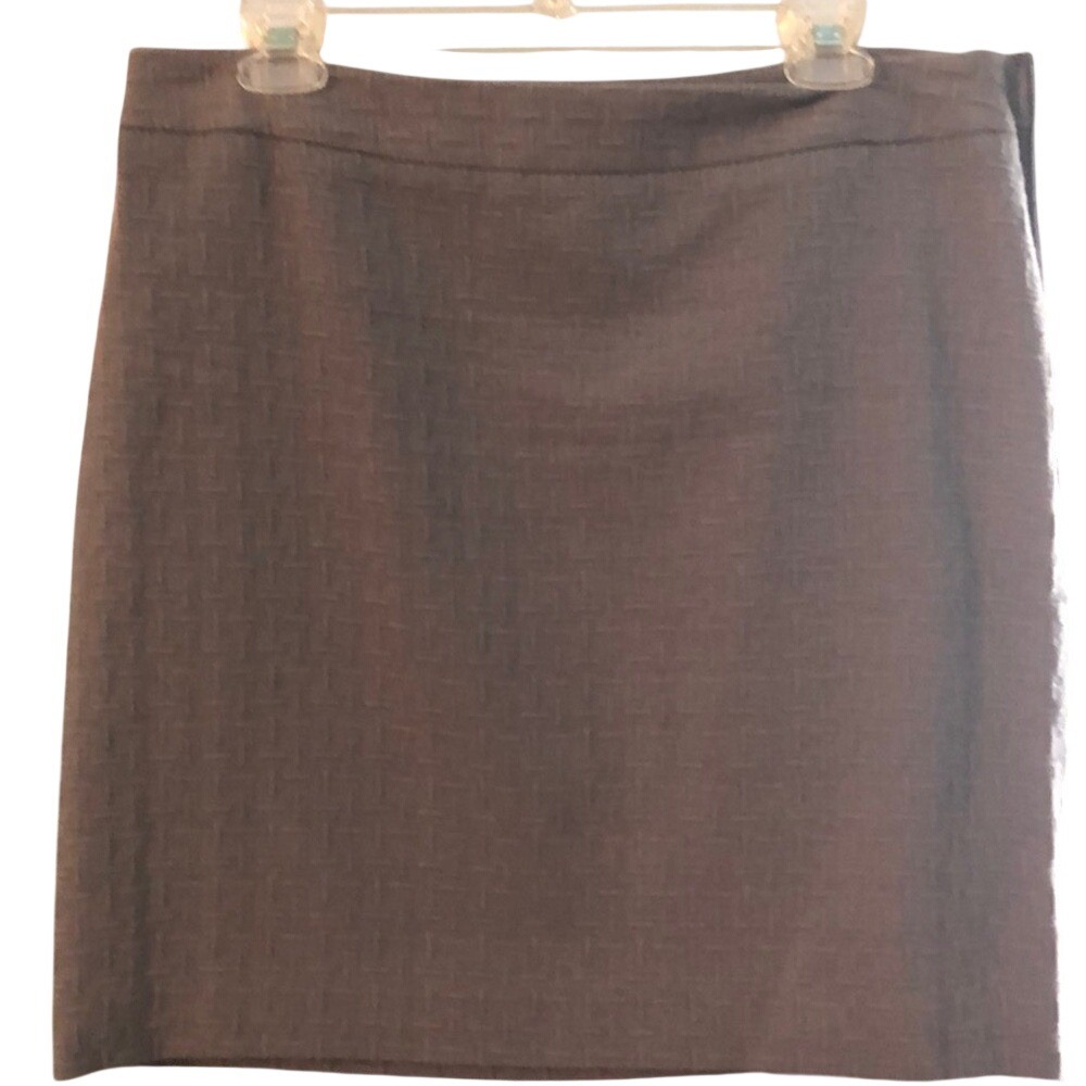 Ann Taylor LOFT Gray Basketweave Textured Pencil Skirt‎ Women Size 10 Business